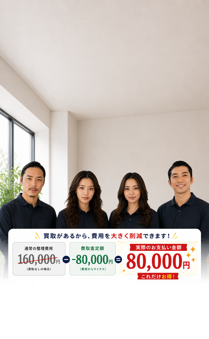出張買取・遺品整理の作業風景とビフォーアフター